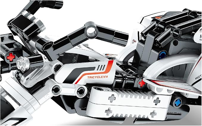 iM.Master - Moto Blanca 2 en 1 - Maqueta de Moto Technic Combinable con Coche F1 - Pull Back - Bloques de Construcción Adultos y Niños - 198 Piezas - Juegos Educativos STEM - Maqueta para Construir