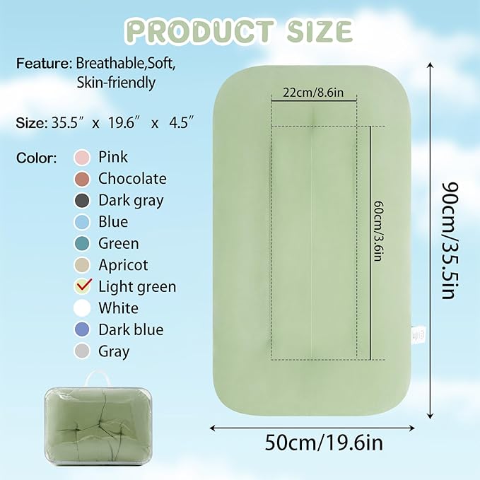 Baby Lounger for Newborn, Bionic Design Baby Lounger, Soft Organic Cotton Breathable Lounger for Infants 0-18 Months (Green)