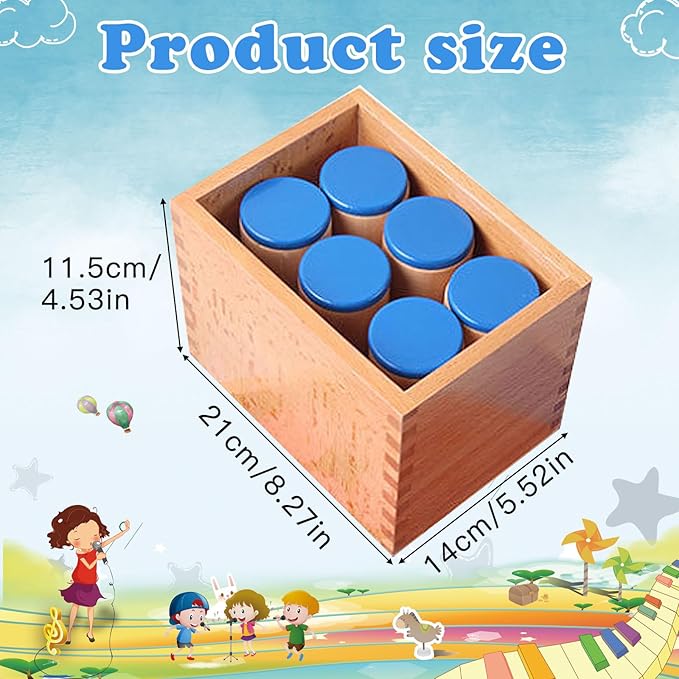 Montessori Sensorial Auditory Material - Sound Cylinders Sound Boxes Kids Educational Toys for Todder