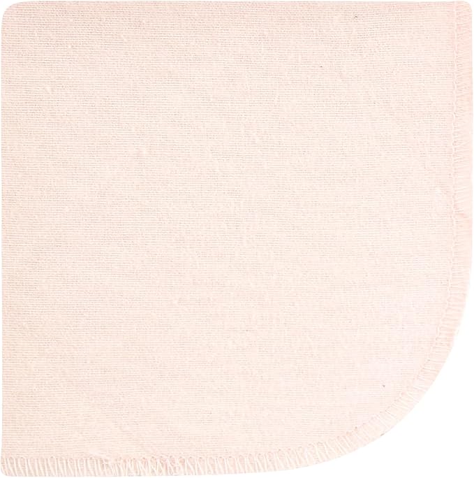 Hudson Baby Unisex Baby Flannel Cotton Washcloths, Neutral Pink Floral 12 Pack, One Size