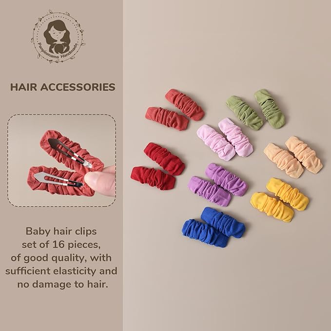 16 PCS Baby Snap Hair Clips 2.4 Inch Toddler Girl Hair Accessories Set and Barrettes for Infants Kids Fine Hair