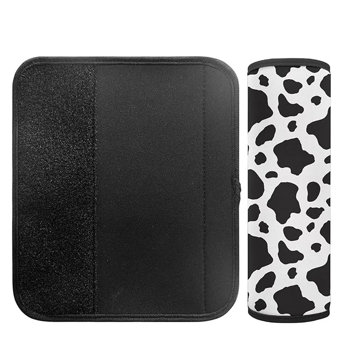 AFPANQZ Cow Print Car Seat Belt Covers Straps Pad Cushion Set for Boys Girls Auto Safety Seatbelt Pads Cushion Auto Accessories Decor Soft Backpack Laptop Bag Straps Shoulder Pad Soft Cushion