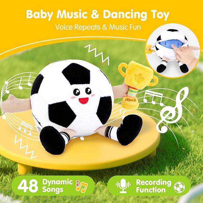 hahaland Baby Crawling Plush Toy for 6 12 18 Months – Musical Dancing Bouncing Toys, Voice Repeat Interactive Tummy Time Toy for Boys & Girls, Birthday Gift for Infants