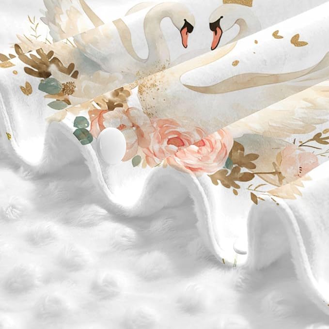 Personalized Baby Car Seat Canopy for Babies, Custom Name Car Seat Covers for Baby Girls, Floral Swan Opening Minky Nursing Breastfeeding Cover for Infant, Carseat Canopies for Newborn