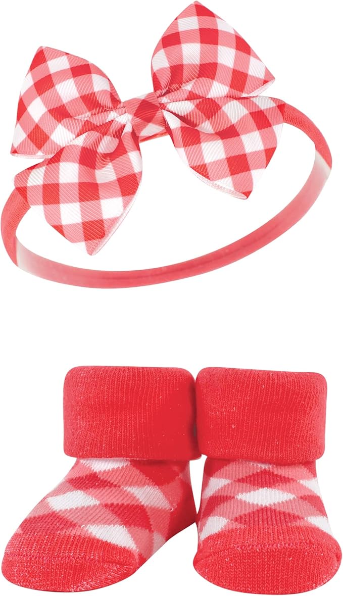 Hudson Baby Girl's Headband and Socks Giftset