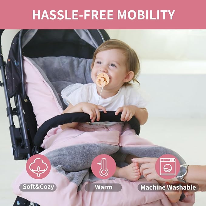 Miracle Baby Bunting Bag for Stroller, Warm Fleece Footmuff with Zippers, Convertible Infant Toddler Sleeping Bag Blanket for Boys Girls