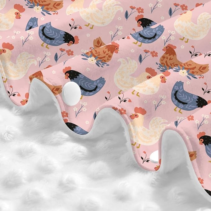 Cute Chickens and Flowers Baby Car Seat Canopy and Nursing Cover for Breastfeeding Multi-Use Cover Lightweight Infant Stretchy Carrier Carseat Winter Cover for Newborn Girls Boys