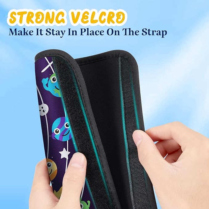 Akkya 2 Pack Seat Belt Cover Pad, Seatbelt Cushion Car Seat Strap Pads for Kids Cute Funny Carseat Stroller Shoulder Strap Protector Accessories