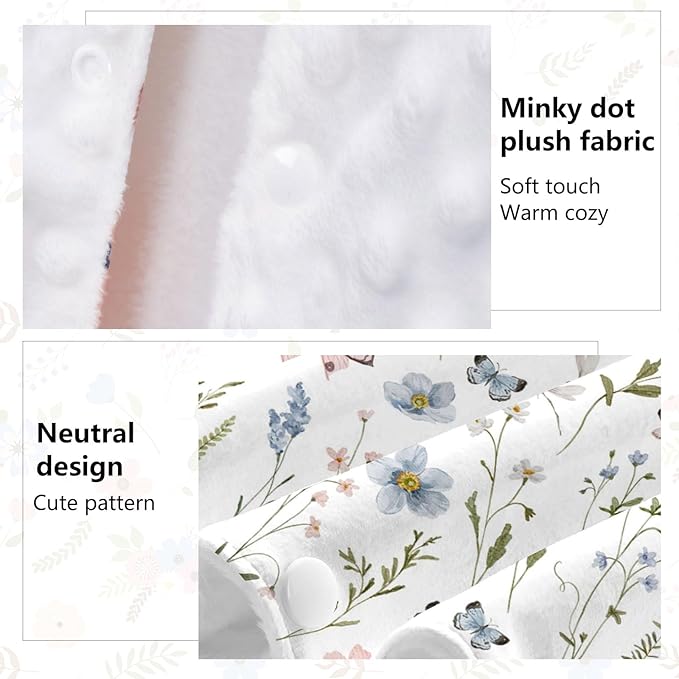Wildflower Carseat Covers Baby, Winter Carseat Cover for Baby, Minky Baby Car Seat Cover for Boy & Girl, Peekaboo Opening Car Seat Canopy for Newborn, Boho Multi Use Mom Nursing Cover, Wildflower