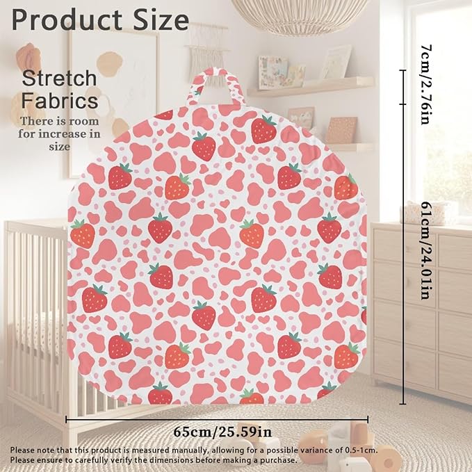 Newborn Lounger Cover, Removable Lounger Cover Breathable Baby Lounger Cover Reusable Infant Lounger Cover Portable Slipcover for Newborn for Baby Boys Girls Strawberry