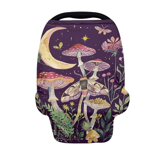 Youngerbaby Mushroom Nursing Cover Breastfeeding Soft Infant Carseat Canopy Stretchy Breathable Cover for Stroller High Chair Shopping Cart Canopies