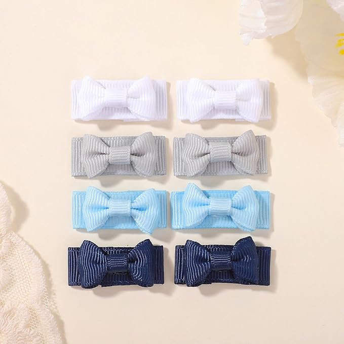 YHXX YLEN 40PCS Mini Snap Clips Grosgrain Ribbon Hair Bows Clips Tiny 1.4 Inch Baby Girl Hair Clips for Baby Toddlers Infants' Fine Thin Hair