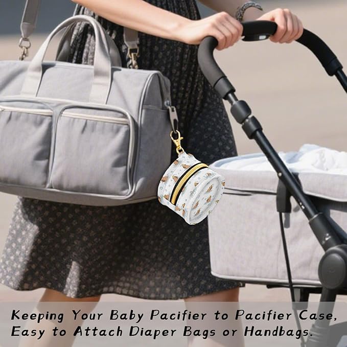 Capybara Duck Bubble Print Pacifier Holder Case for Diaper Bag Portable Travel Pacifier Storage Case with Clip Newborn Baby Pouch for Baby Boys Girls Purse Outdoor