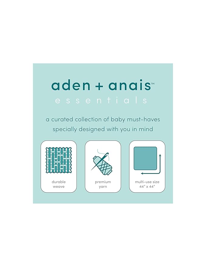 aden + anais Essentials Hooded Baby Bath Towel, Super Soft 100% Cotton, 2 Pack, Space Explorers
