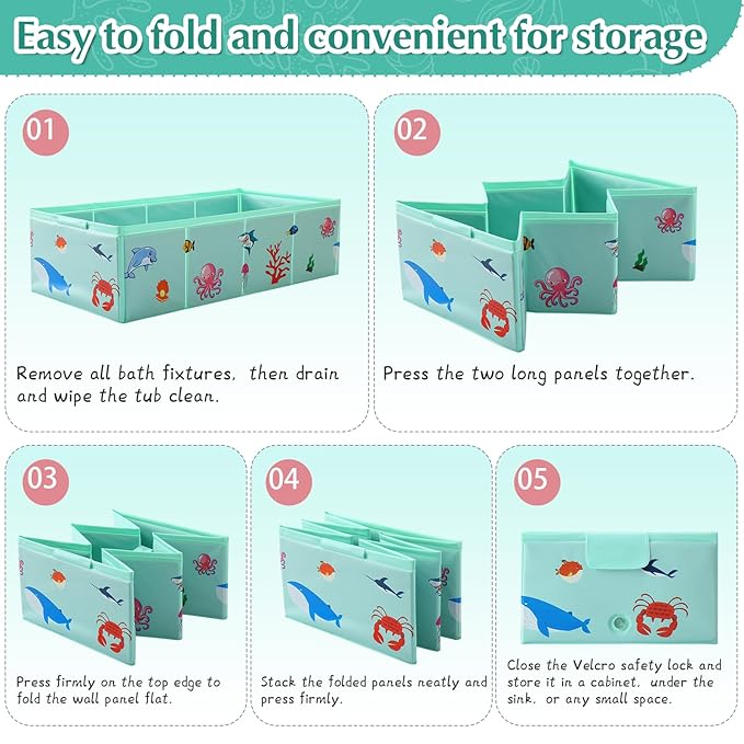 Collapsible Baby Bathtub, Portable Foldable Travel Baby Bath for Infant Toddler, Converts Shower to Tub, No Assembly Folds Flat for Storage, 6M-5 Years, Green