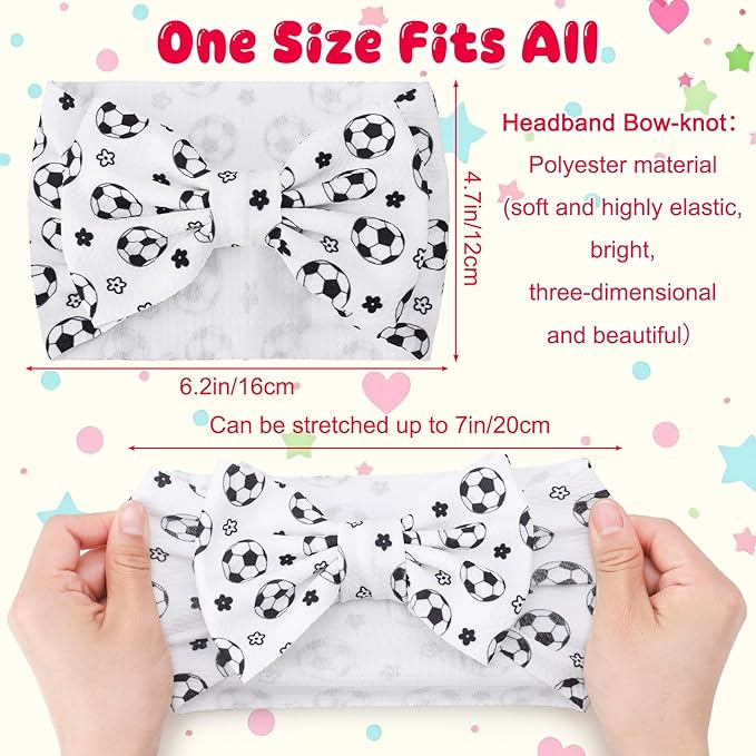 JATEBI 4 Pack Baby Girl Headbands Sporty Ball Bow Hair Accessories Football Baseball Basketball Hairbands for Newborn Infants Toddlers