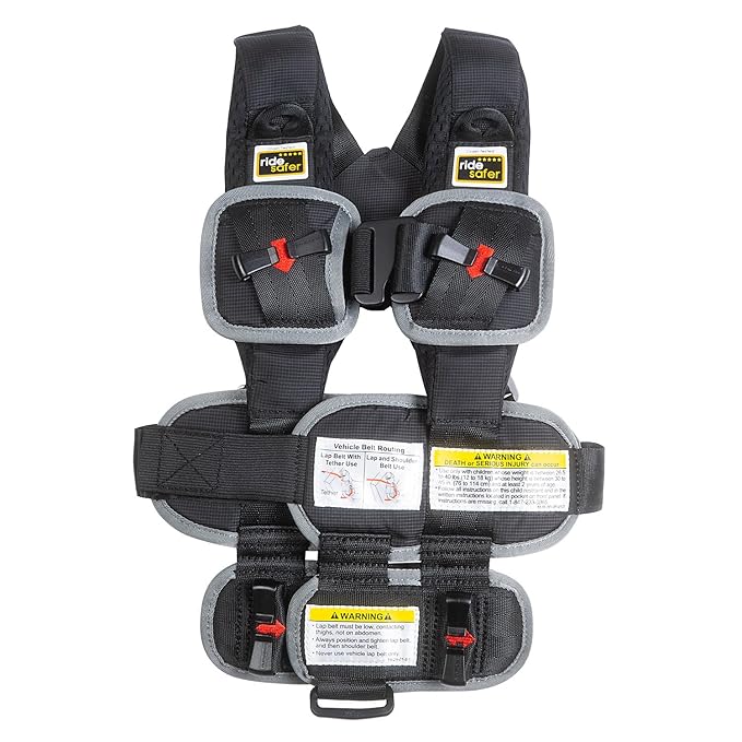 RideSafer Gen 5 - Extra Small (XS) Black, Lightweight, Compact, Portable Car Seat, 2+ years; 26.5–40 lb - Perfect for Travel and Everyday Child Safety
