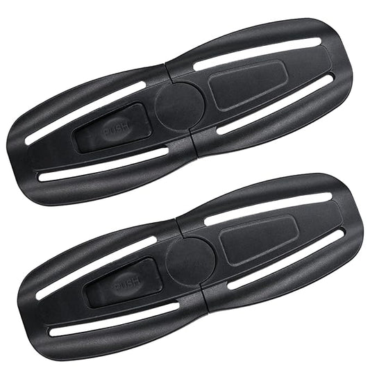 2 Pack Universal Child Seat Chest Harness Clip and Baby Seat Safety Belt Clip Buckle Universal Replacement for Kids Trend Adjustable Guard (Black)