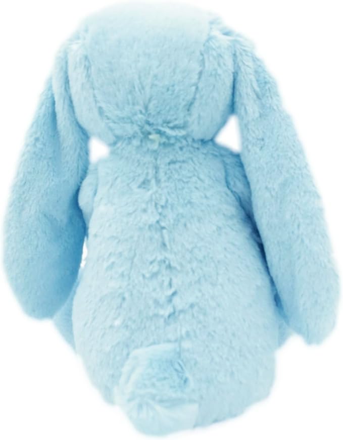 Personalized Super Soft Plush Bunny - Stuffed Animal Toy for Kids - Custom Gift with Embroidered Name on Ear for Easter, (Blue, Large)