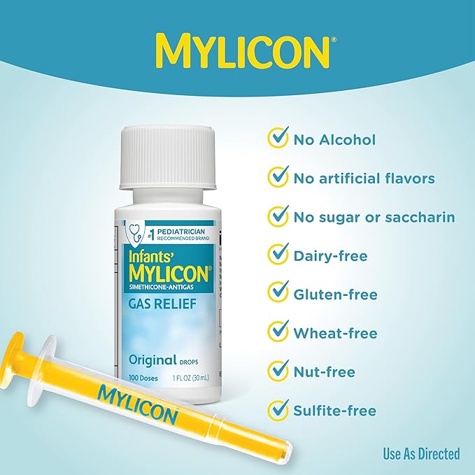 Mylicon Gas Relief Drops for Infants and Babies, Original Formula, 0.5 Fluid Ounce