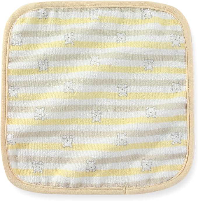 Disney Baby Winnie The Pooh Unisex Hooded Baby-Bath Towel with 3 Washcloths Set for Newborn and Infants