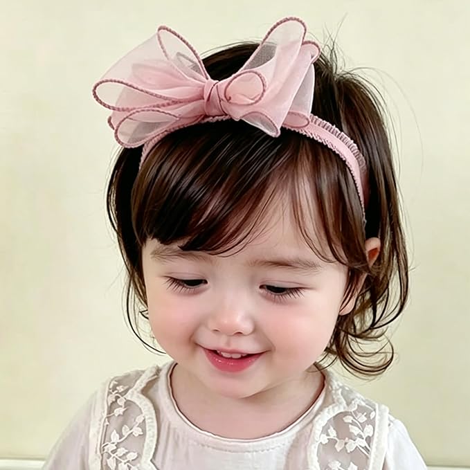 Baby Girls Cute Lace Bow Headband Soft Cotton Elastic Hair Accessories for Toddlers Newborns Ideal for Birthdays Baby Shower Photoshoots Special Occasions
