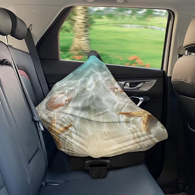 Beach Car Seat Cover Baby Privacy Nursing Covers,Breathable Breastfeeding Cover,Multi-use for Mother Nursing Apron Unverisal Fit Car Canopy Covers
