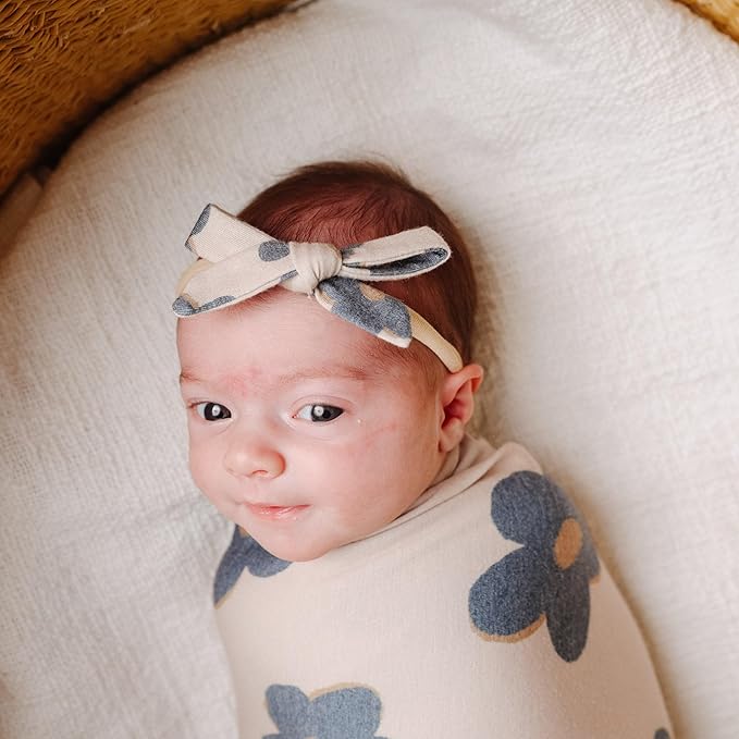 Copper Pearl Ribbon Baby Bow Gemma in Tan