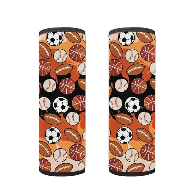Biyejit Balls Pattern 2 Pieces Set Seat Belt Cover for Kids, Soft Anti-Skid Seat Belt Cushion for Children, Car Seat Belt Pads Cover for Boys Teens