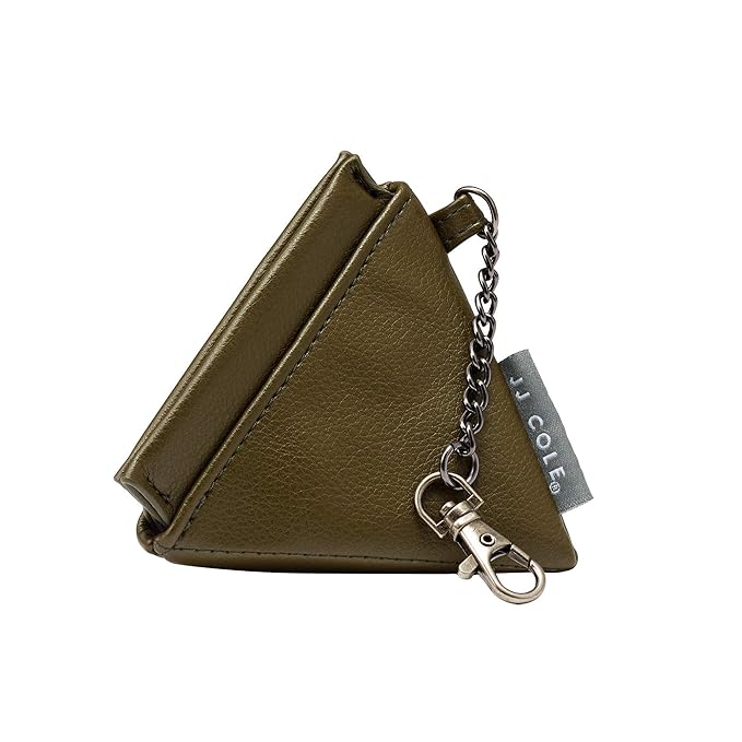 JJ Cole Vegan Leather Pyramid Pacifier Pouch, Olive