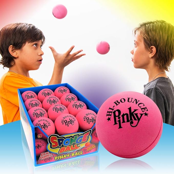 JA-RU Hi-Bounce Pinky Ball (4 Pack) 2 Inch Bouncy Balls for Kids | High Bounce Balls for Indoor & Outdoor Sports | Hand & Foot Massage Ball | Bulk Party Favors. 976-4A