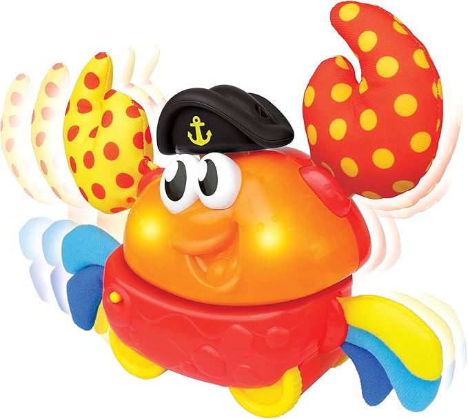 Winfun: Shakin 'N Wobble Crab - Lights & Sounds Motion Toy, Button Activated Sideways Crab Walk, Flashing Lights, Sensory Toy, Baby Toddler Ages 9mo+