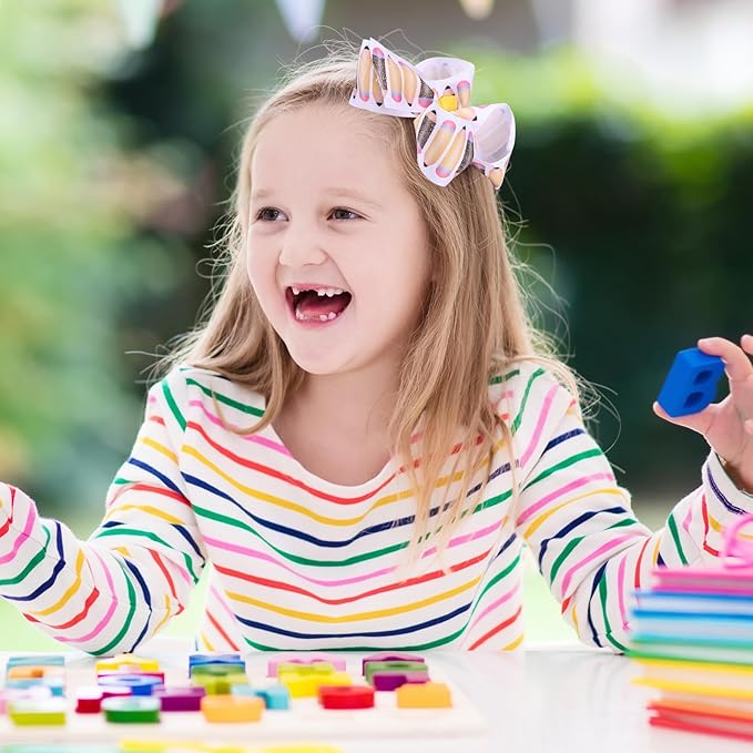 Oaoleer 2PCS Back to School Hair Bows for Girls, Yellow Bows Hair Alligator Clips Hair Barrettes for Baby Girls Infants Toddlers Kids Teens Children