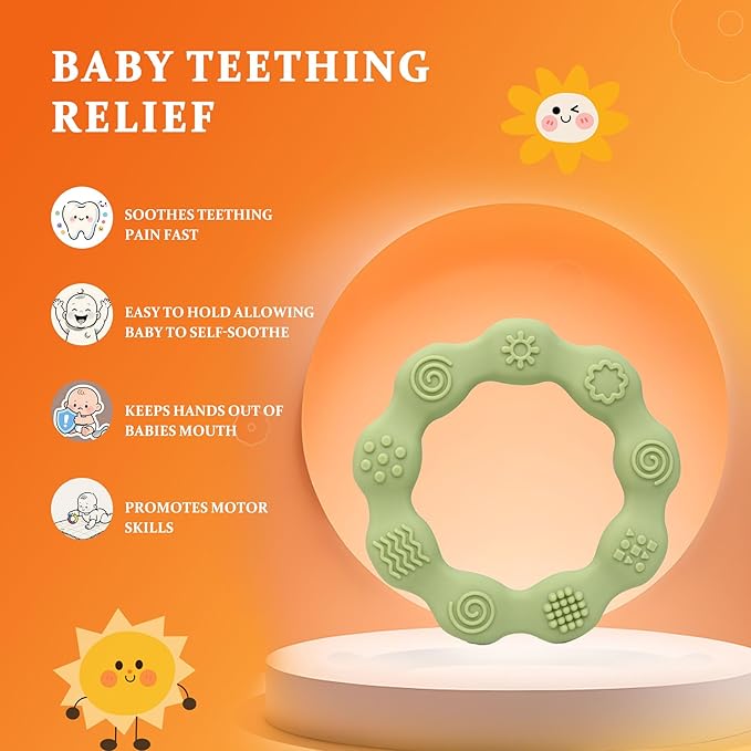 Easter Baby Teething Toys Baby Essentials & Infant Toys Silicone Teether for Babies 0 3 6Months Baby Chew Toys Newborn Learning Developmental Teether Relief Toys with 3pack Baby Toys Gifts Box