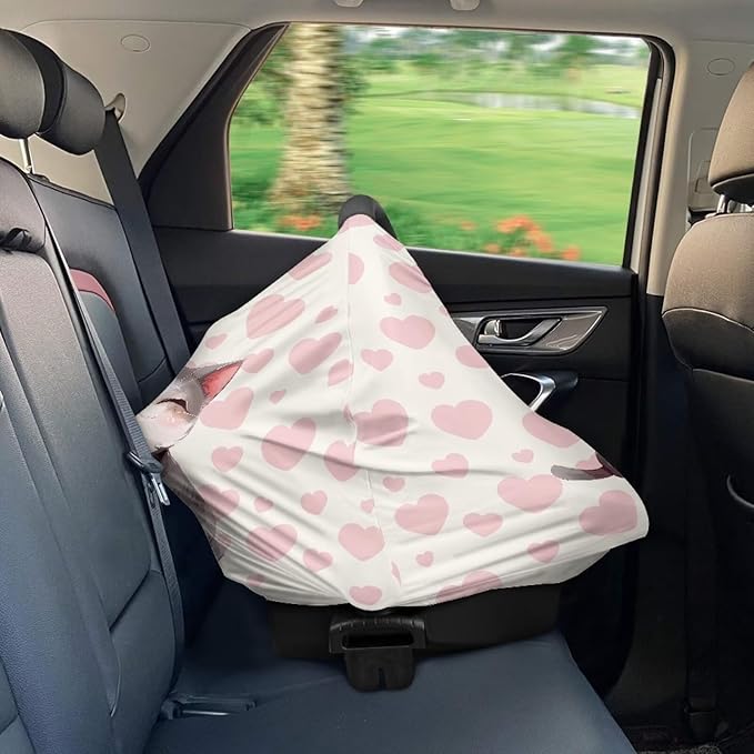 AFPANQZ Cat Baby Car Seat Canopy Nursing Cover Breastfeeding Scarf Shopping Cart Covers Stroller Sunshade High Chair Cover Car Seat Covers Girls Breathable