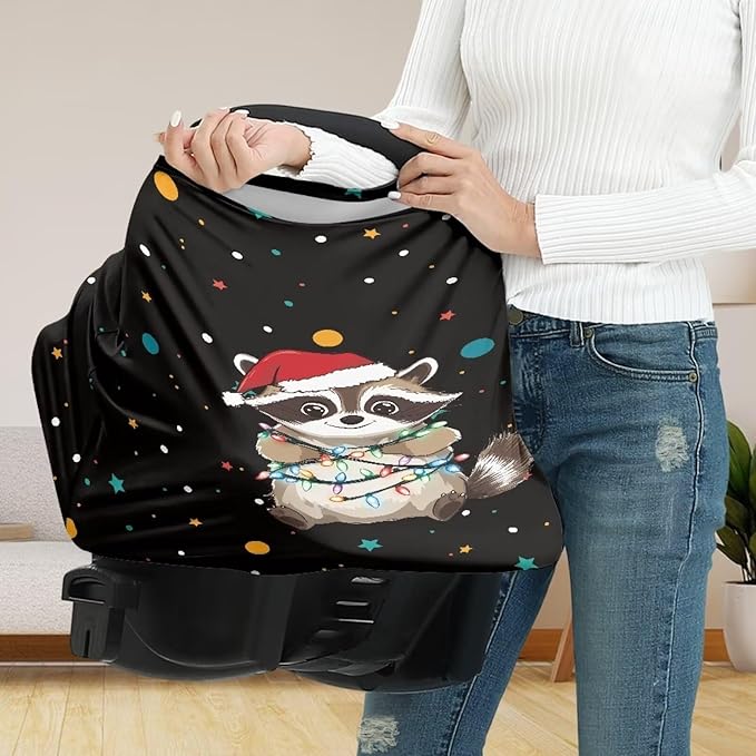 AFPANQZ RaccoonNursing Cover Breastfeeding Scarf Baby Car Seat Covers Infant Stroller Cover Carseat Canopy for Girls and Boys Lightweight Breathable for Outdoor Walking Traveling