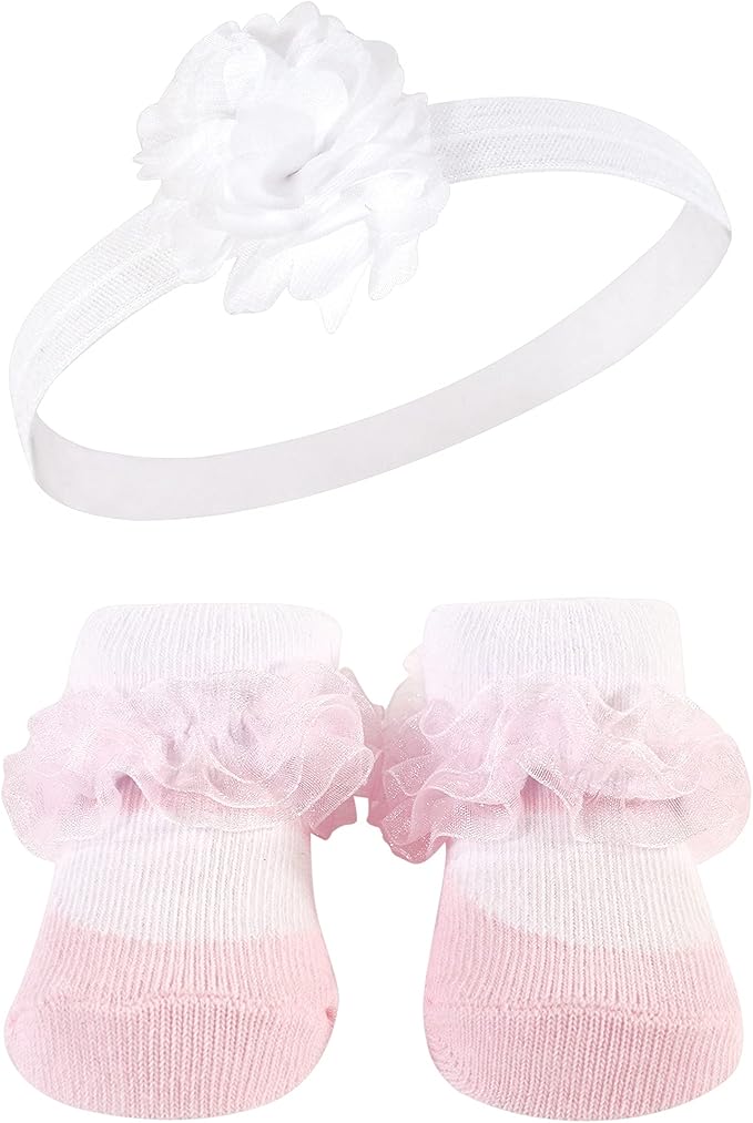 Hudson Baby Girl's Headband and Socks Giftset