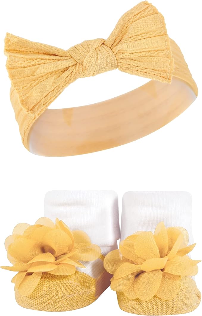 Hudson Baby Girl's Headband and Socks Giftset