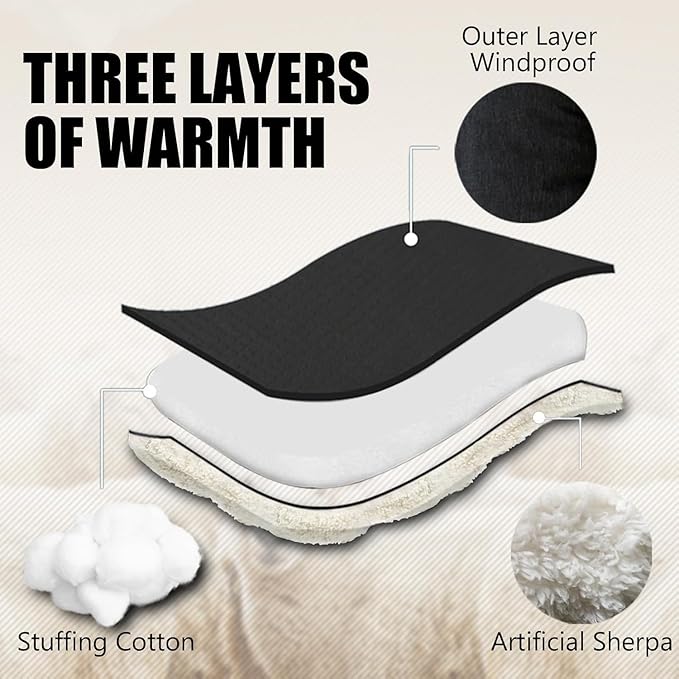 Waterproof Thickened Universal Stroller Blanket - Baby/Toddler Stroller Footmuff, Sleeping Bag&Bunting, Cold-Weather Winter Cover (Brown)