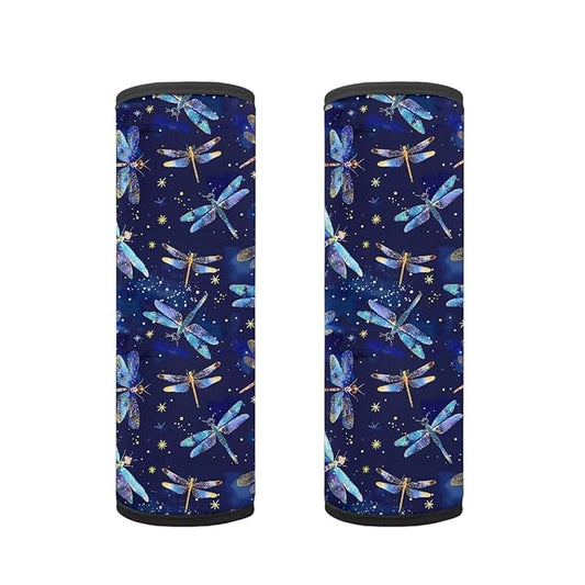 Biyejit Dragonfly Print Car Seat Belt Pillow for Kids Boys Girls, 2Pcs Car Seat Belt Cover Pad Head and Neck Support Backpack School Bag Shoulder Pads