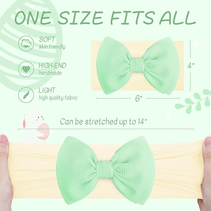 Easter Hair Bows for Girls Infant Headbands Easter Egg Big Bows Bunny Bow Hair Accessories Baby Girl Headbands with Bows Infant Easter Gift