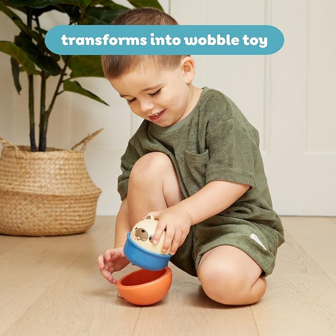 Tiger Tribe: Rocking Roller Dog - 2-in-1 Versatile Toy: Wobble Animal Converts to Racer, Zoom Across The Floor, Battery Free, Kids & Toddler 18mo+