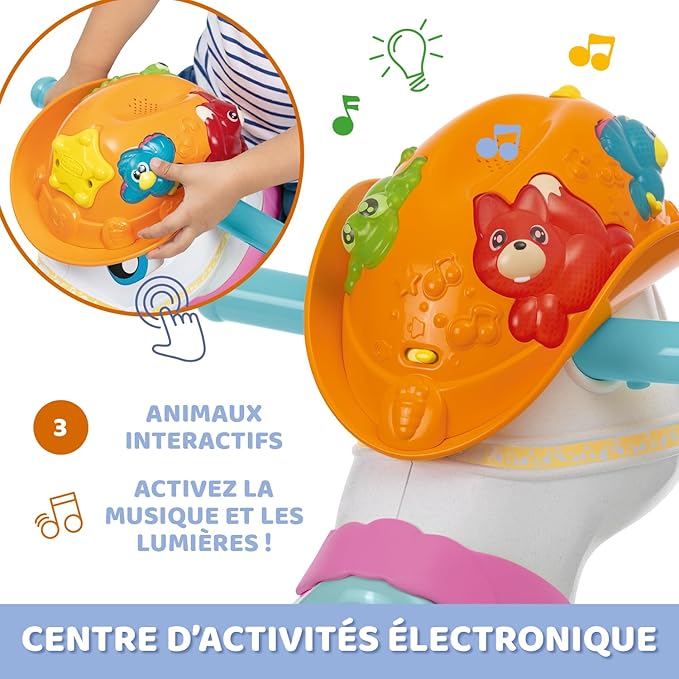 Chicco Miss Baby Rodeo Rocking Horse for Kids Educational Interactive Game Girl Riding Horse with Sound Effects, Max 25kg, Kids Games 1-3 Year