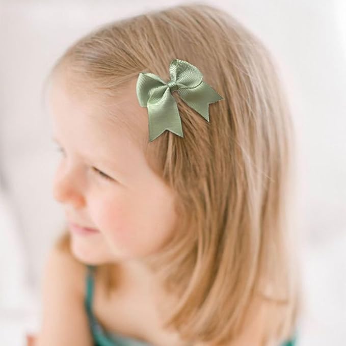 30pcs Baby Girls Grosgrain Ribbon Hair Bows Alligator Hair Clips 2.5 inch Toddlers Kids Handmade Pigtail Ponytail Hair Accessories, 15 Colors in Pairs