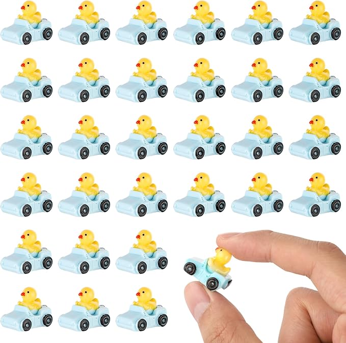 30pcs Duck in a Car Miniature, Resin Mini Ducks Car Dashboard Decor Mini Car Ducks Miniature Garden Decor for Home Garden Car Office Decor(Blue)