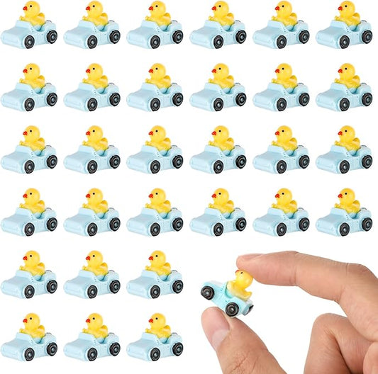 30pcs Duck in a Car Miniature, Resin Mini Ducks Car Dashboard Decor Mini Car Ducks Miniature Garden Decor for Home Garden Car Office Decor(Blue)