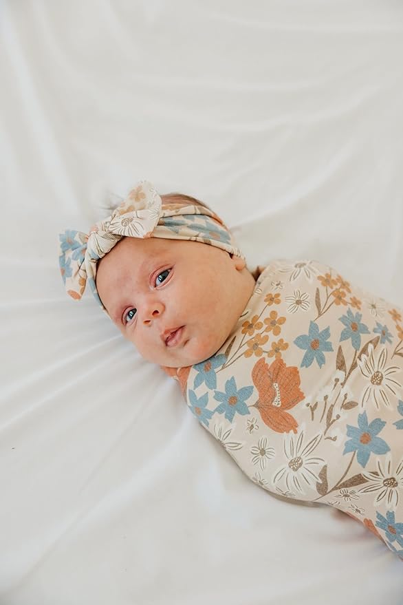 Copper Pearl Baby Bows: Stylish Headbands for Baby Girls, Premium Soft and Stretchy Baby Headbands, Perfect for Newborns, Trendy Designs - Eden