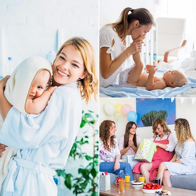 Moukeren 15 Pcs Muslin Hooded Baby Bath Towel and Washcloths Set Includes 3 Pack Newborn Hooded Towels and 12 Pack Washcloths Absorbent Coral Fleece for Baby Toddler Boy Girl Infant Essentials Gift