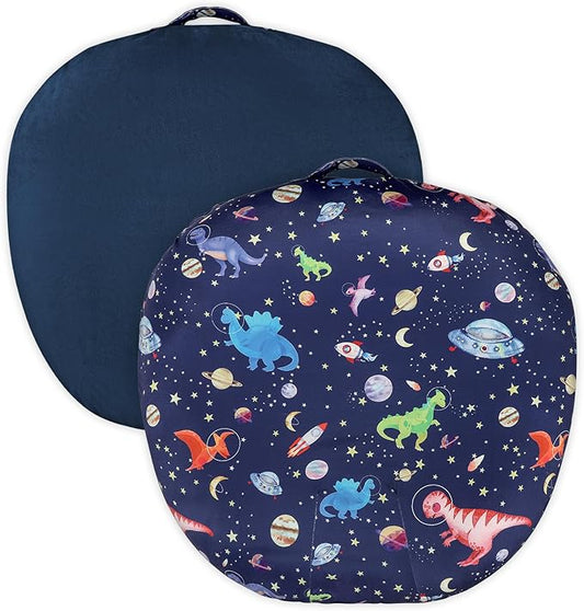 GFU Newborn Lounger Cover Replacement, Soft Baby Lounger Cover 1 Pack, Breathable Infant Removable Slipcover for Boys Girls, Blue Dinosaur Pattern