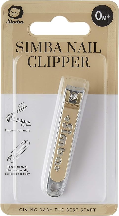 Simba Gold-Plated Carbon Steel Baby Nail Clipper with Built-in Nail File